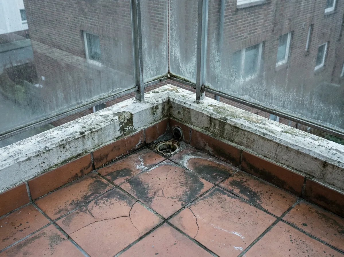 Eckbalkon vor und nach der Sanierung vorher